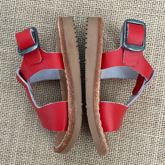 Freshly Picked cherry red lMalibu leather sandals - excellent - Picture 2 of 10